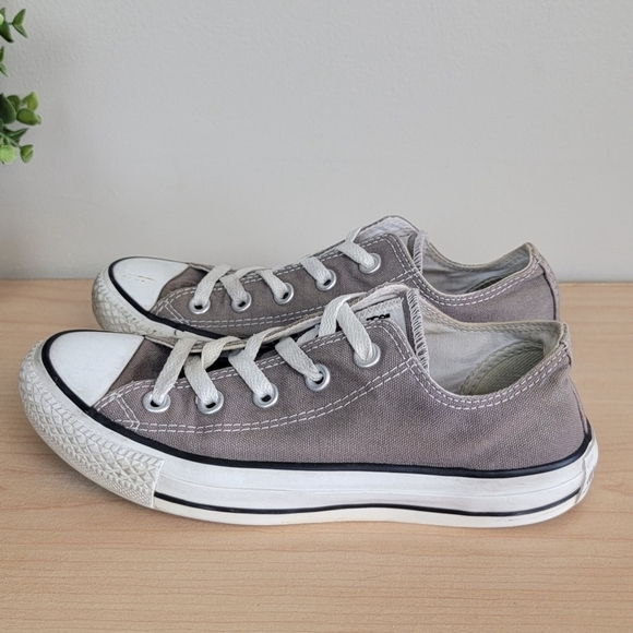Converse Low Top Chuck Taylor All Star Gray Canvas Sneakers Shoes Unisex CTAS 6 - Picture 3 of 15